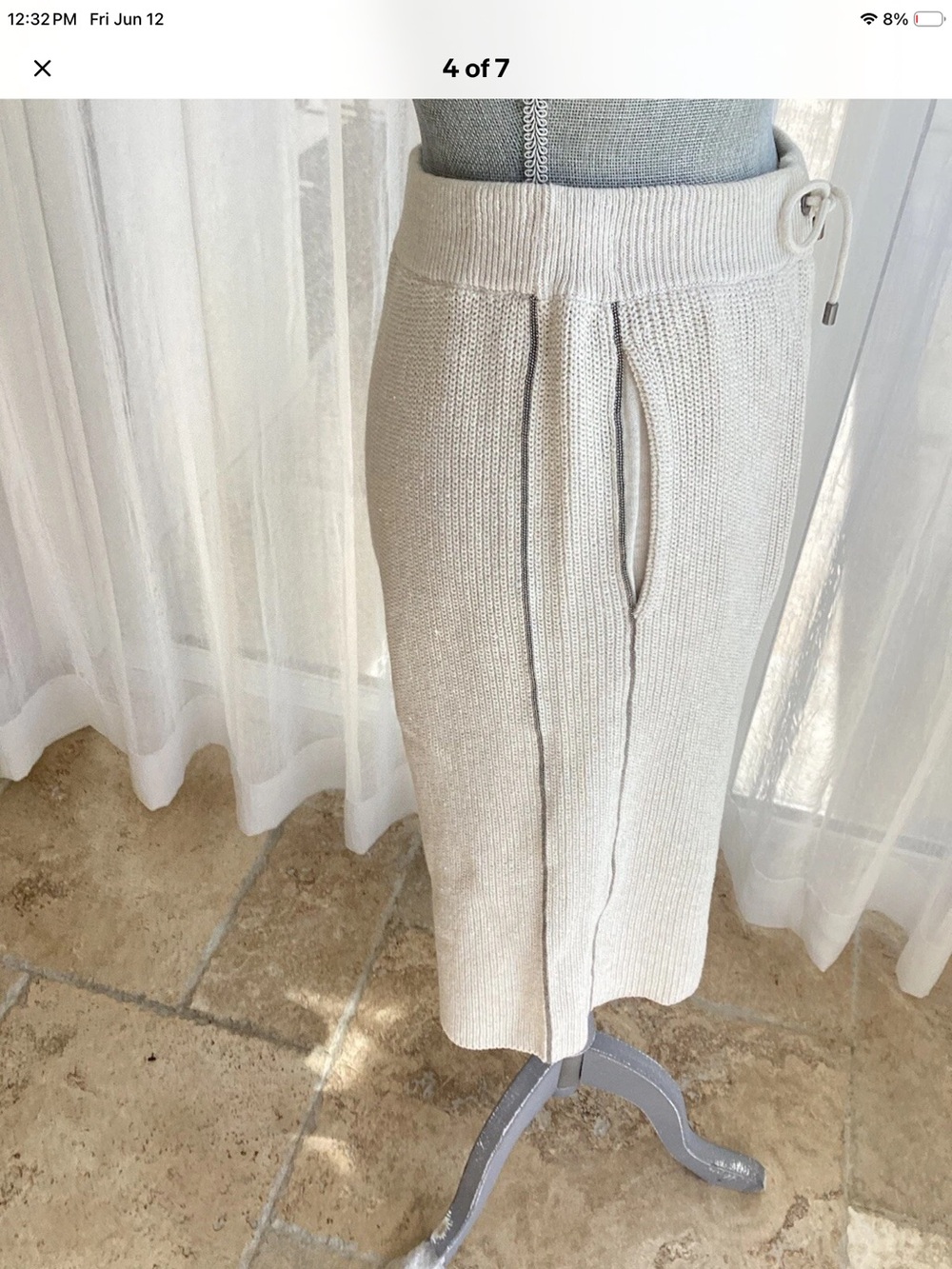Brunello Cucinelli Sequin-embellished Monilli Tux English Rib Shorts Sz XS - Picture 6 of 8